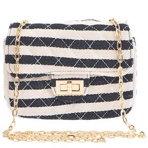 Quilted chain strap handbag clutch bag